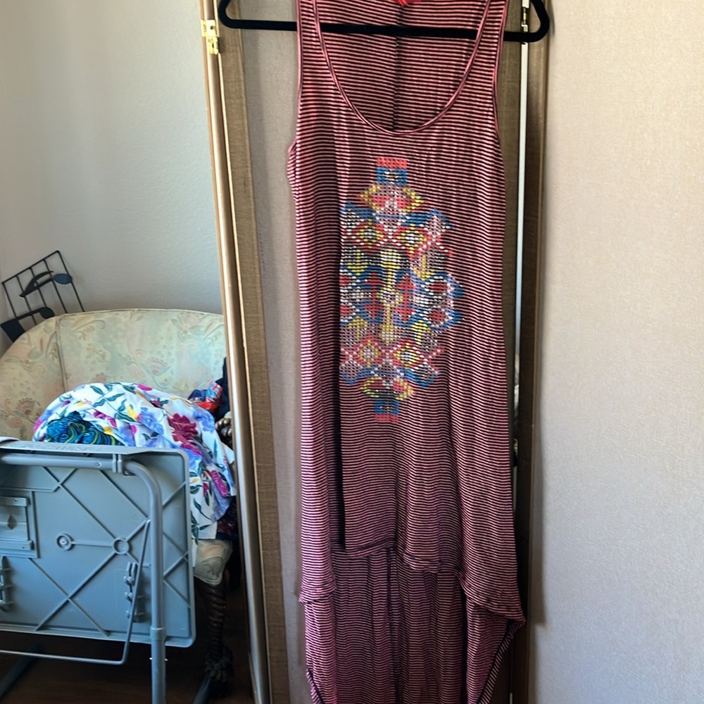 FINAL MARKDOWN BONGO Pink and Black Striped dress xl